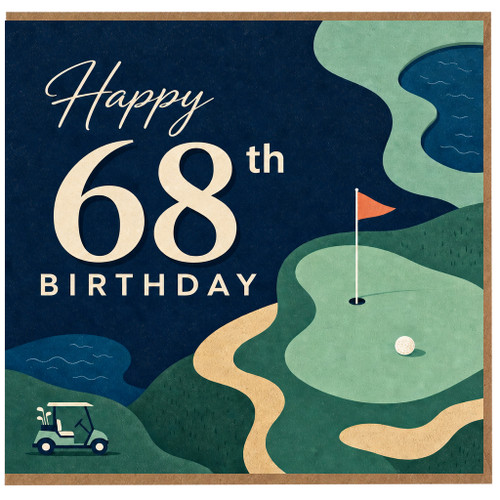 68th Birthday Card, Golf Birthday Card