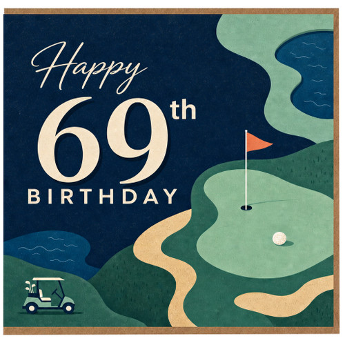 69th Birthday Card, Happy 69th Birthday Golf Card