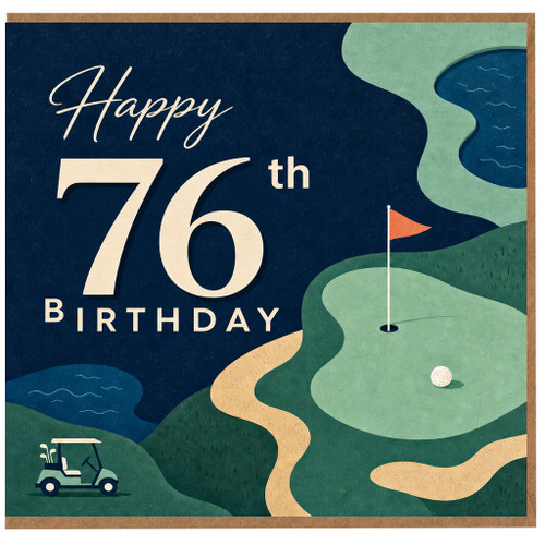 76th Birthday Card, Happy 76th Birthday Golf Card