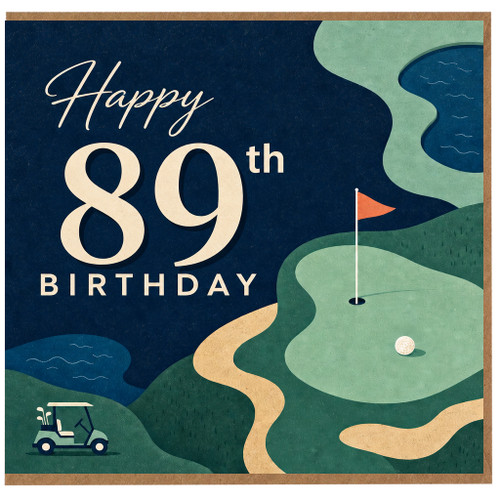 89th Birthday Card, Happy Birthday Golf Course Design