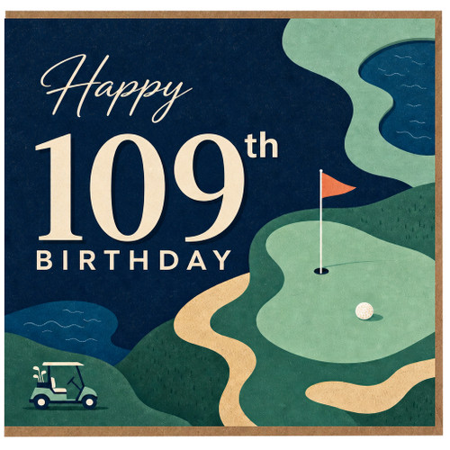 109th Birthday Card, Happy Birthday Golf Card
