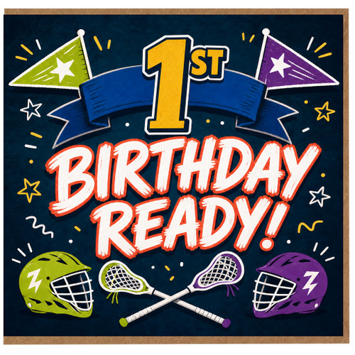 1st Birthday Card, Sports Theme Birthday Card