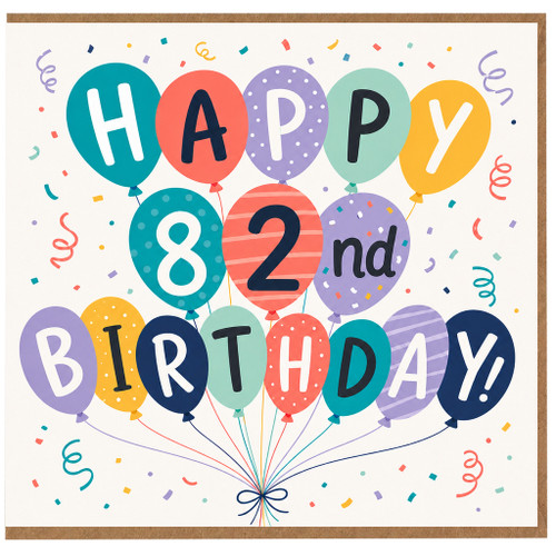 82nd Birthday Card, Happy 82nd Birthday Balloon Design