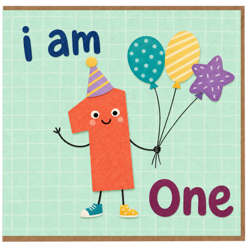 1st Birthday Card, I Am One Cute First Birthday Card