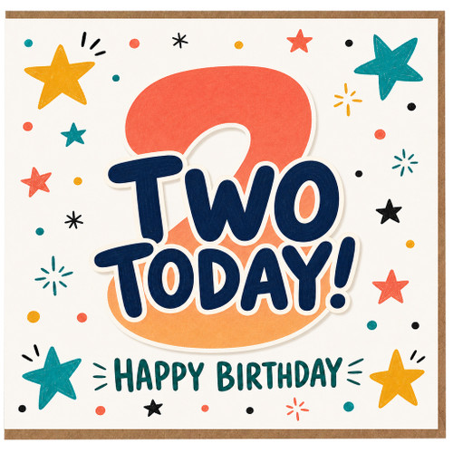 2nd Birthday Card, Two Today Happy Birthday Card