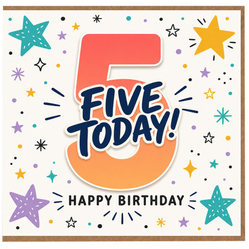 5th Birthday Card, Five Today Birthday Card