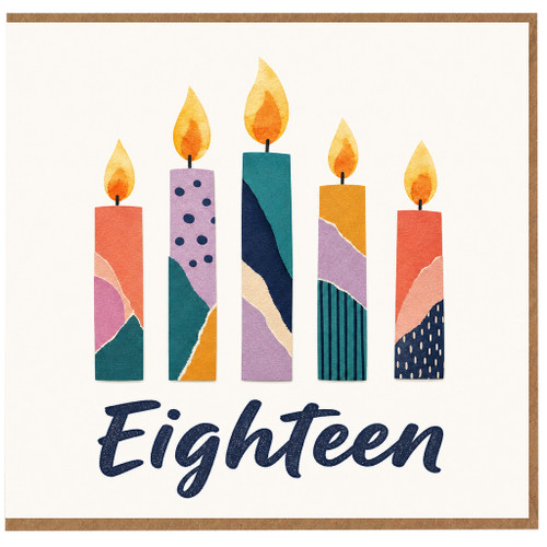 18th Birthday Card, Eighteen Candles Design