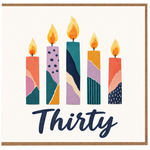 30th Birthday Card, Thirty Candles Design