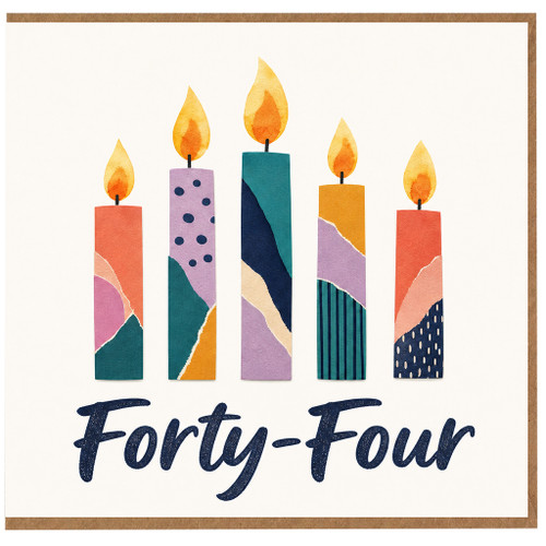 44th Birthday Card, Forty - Four Candle Design