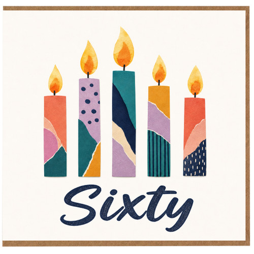 60th Birthday Card, Sixty Candles Design