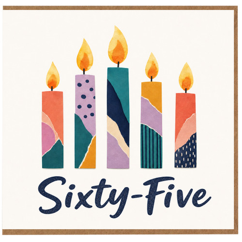 65th Birthday Card, Sixty - Five Candles Design
