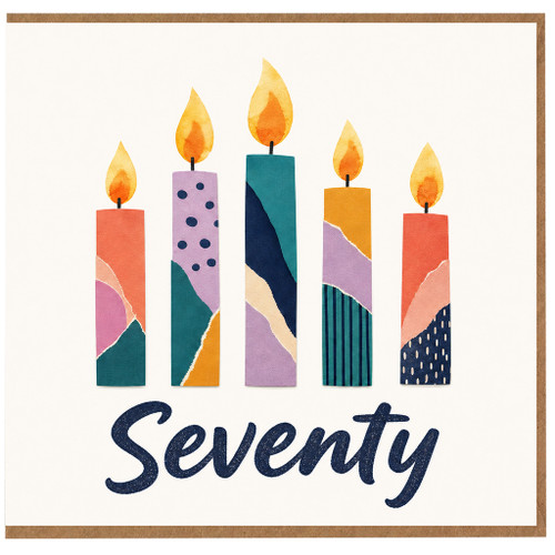 70th Birthday Card, Seven Candles Seventy Card