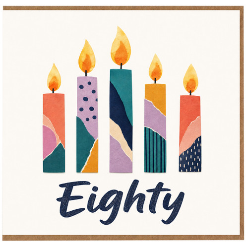 80th Birthday Card, Eighty Candles Design