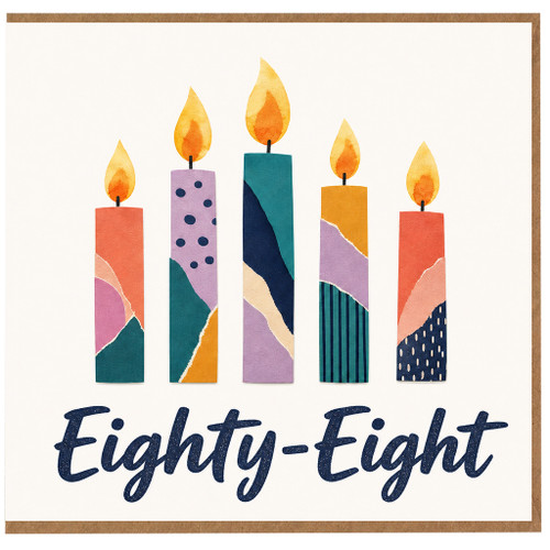 88th Birthday Card, Eighty - Eight Candle Design