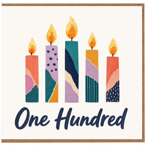 100th Birthday Card, One Hundred Candles Design