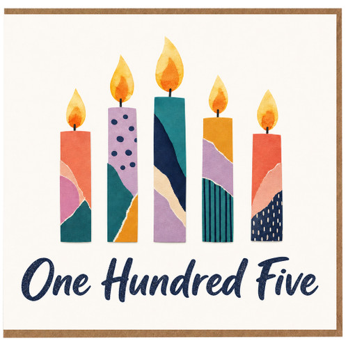 105th Birthday Card, One Hundred Five Candles Greeting Card