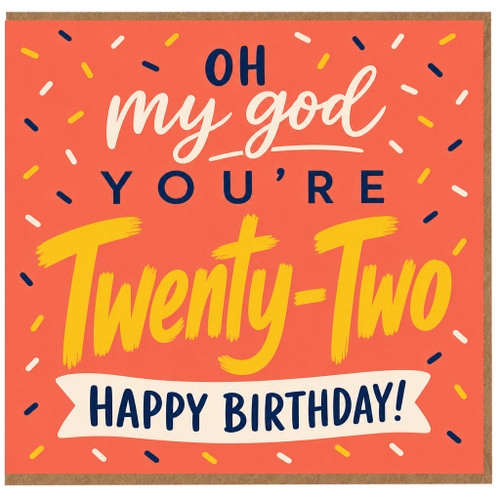 22nd Birthday Card, Happy Birthday Twenty - Two Card