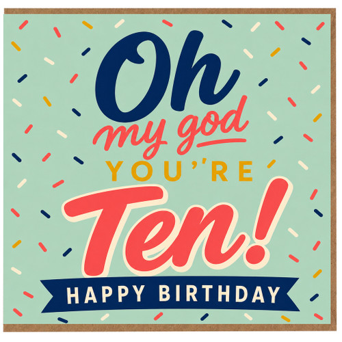 10th Birthday Card, Happy Birthday Card for Ten Year Old