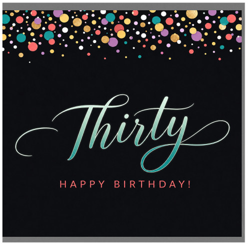 30th Birthday Card, Thirty Happy Birthday Card