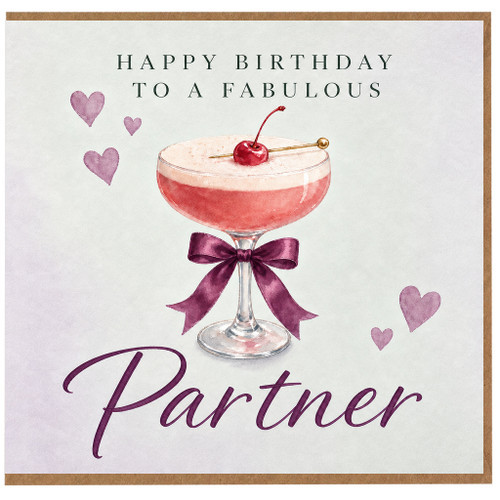 Partner Birthday Card, Happy Birthday to a Fabulous Partner