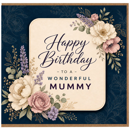 Mummy Birthday Card, Happy Birthday to a Wonderful Mummy Floral Card