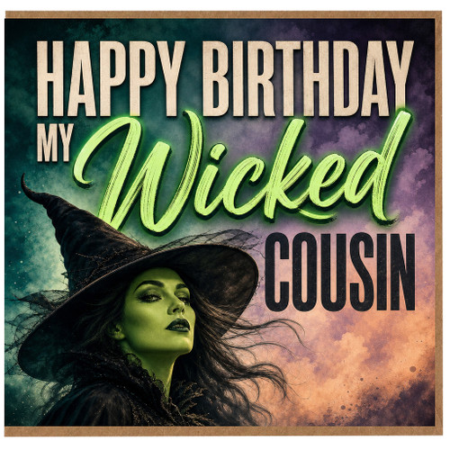 Cousin Birthday Card, Happy Birthday My Wicked Cousin Witch Themed Card