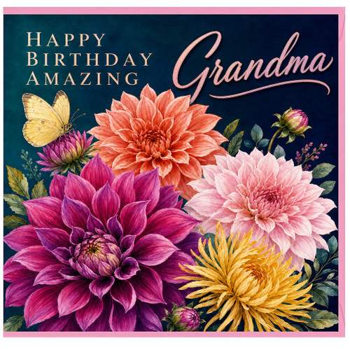 Grandma Birthday Card, Happy Birthday Amazing Grandma Floral Card