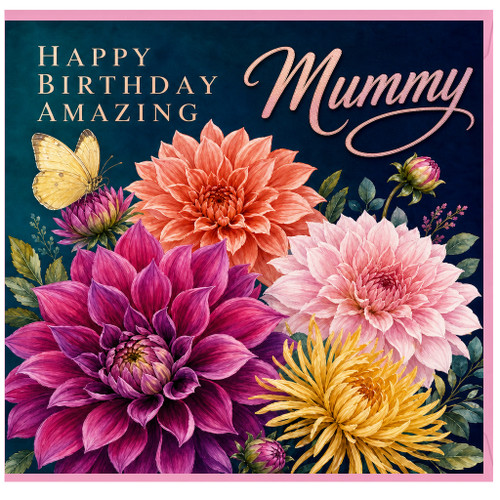 Mummy Happy Birthday Card, Amazing Birthday Card for Mum with Floral Design