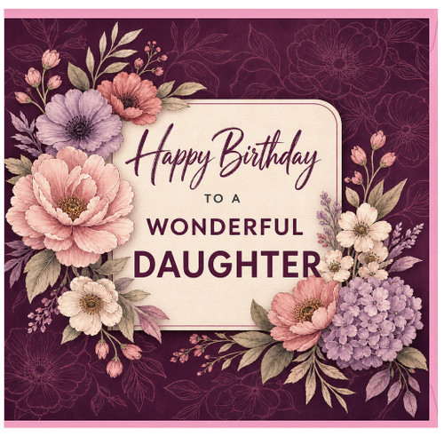 Daughter Birthday Card, Happy Birthday to a Wonderful Daughter Floral Card
