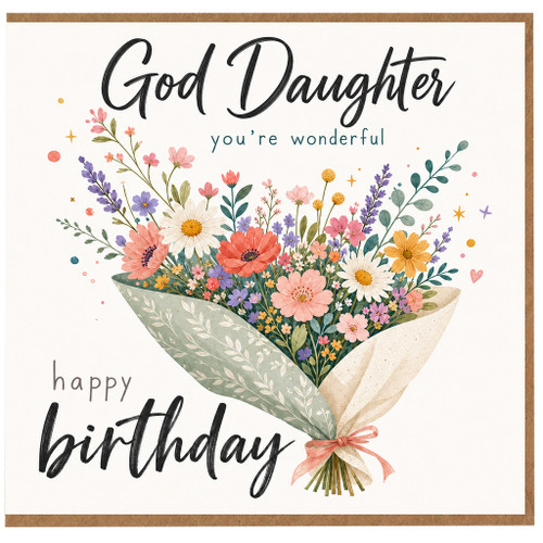 God Daughter Happy Birthday Card, Floral Bouquet Daughter Birthday Card