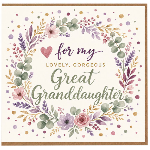 Great Granddaughter Birthday Card, Lovely Gorgeous Granddaughter Greeting Card