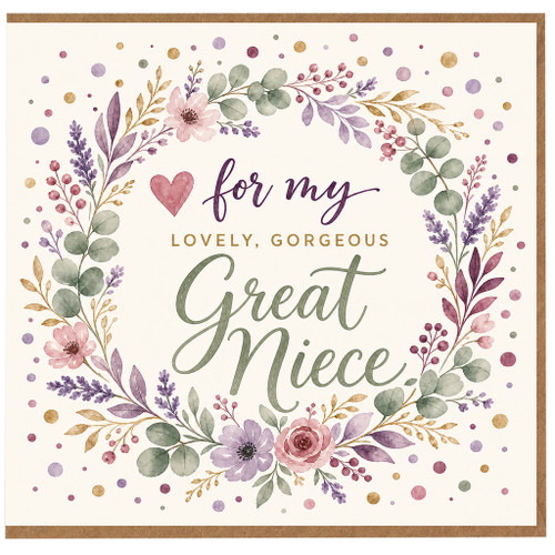 Great Niece Card, Lovely Gorgeous Great Niece Greeting Card