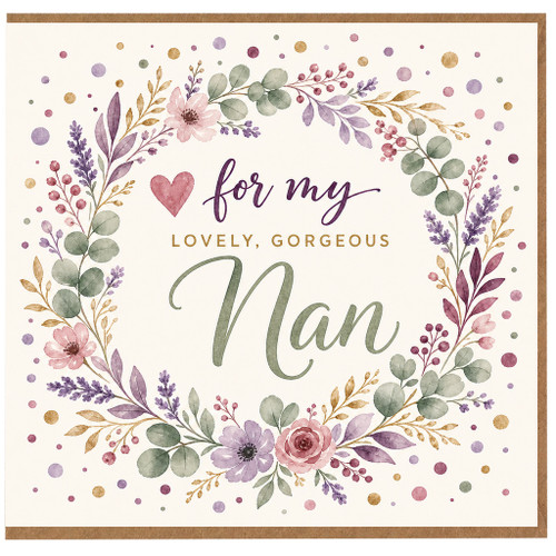 Nan Birthday Card, Lovely Gorgeous Nan Floral Greeting Card