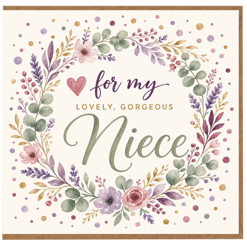 Niece Card, Lovely Gorgeous Niece Floral Greeting Card