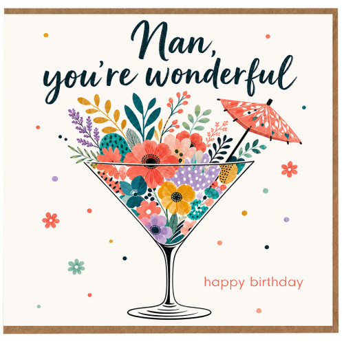 Nan Birthday Card, You're Wonderful Happy Birthday Card