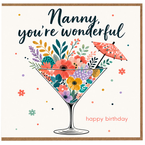 Nanny Birthday Card, You're Wonderful Happy Birthday Card