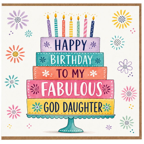 God Daughter Birthday Card, To My Fabulous God Daughter, Happy Birthday Card