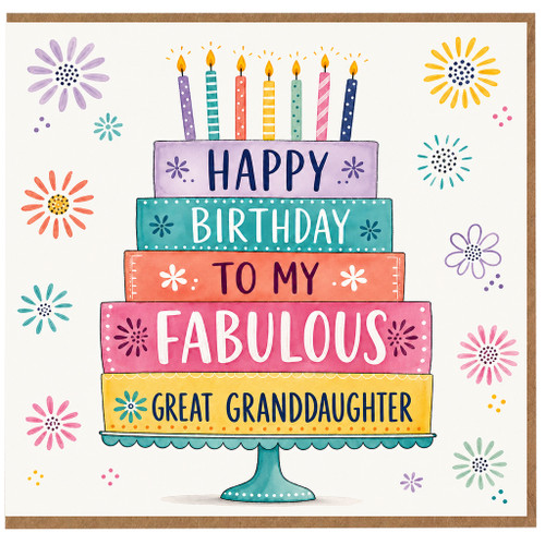 Great Granddaughter Birthday Card, To My Fabulous Great Granddaughter Birthday Card