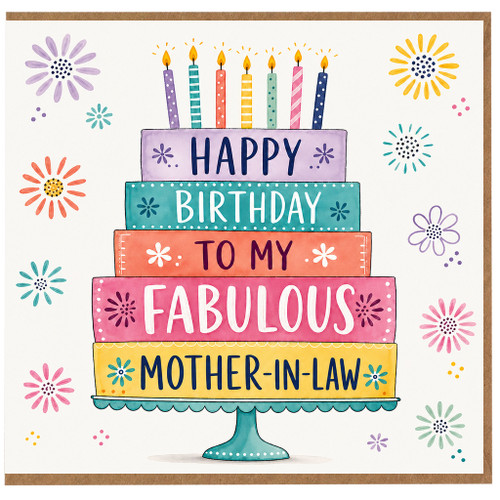 Mother - in - Law Birthday Card, Happy Birthday to My Fabulous Mother - in - Law Card
