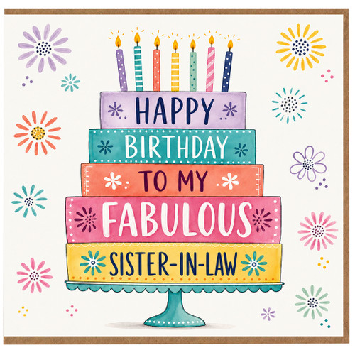 Sister - In - Law Birthday Card, Happy Birthday To My Fabulous Sister - In - Law
