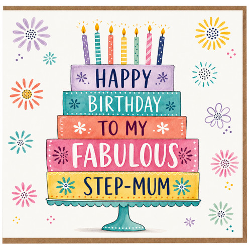 Step - Mum Birthday Card, Happy Birthday to My Fabulous Step - Mum