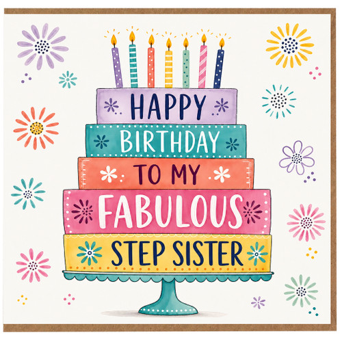 Step Sister Birthday Card, To My Fabulous Step Sister Birthday Card