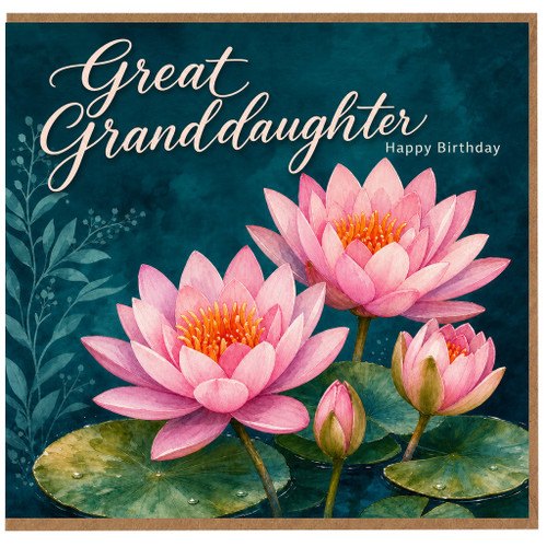Great Granddaughter Birthday Card, Happy Birthday Floral Card