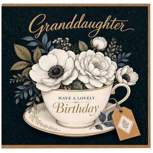 Granddaughter Birthday Card, Have a Lovely Birthday Floral Teacup Card