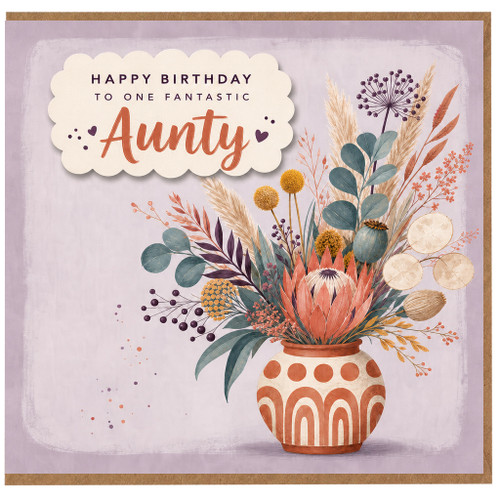 Aunty Birthday Card, Happy Birthday to One Fantastic Aunty Floral Card