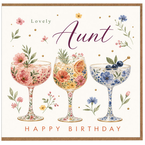 Aunt Birthday Card, Floral Happy Birthday Card for Aunt