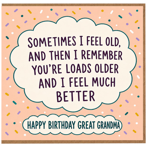 Great Grandma Birthday Card, Funny Birthday Card for Great Grandma