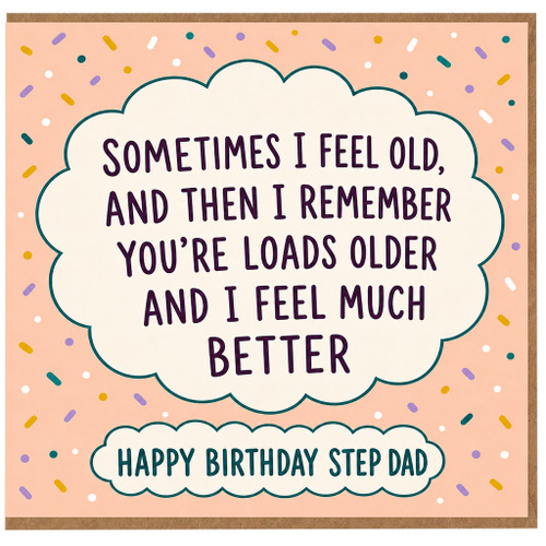 Step Dad Birthday Card, Funny Happy Birthday Card for Step Dad