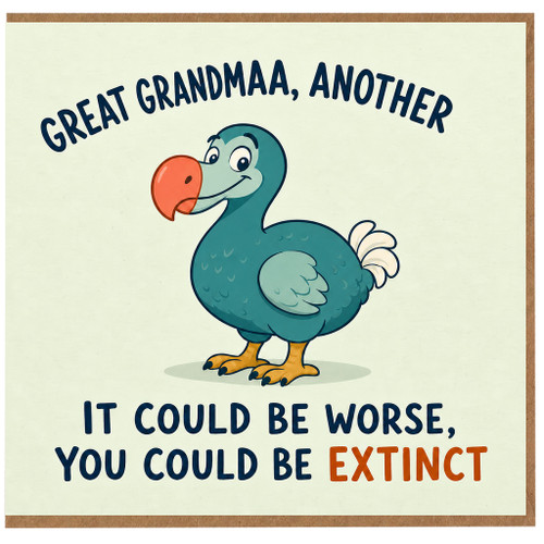 Great Grandma Birthday Card, Great Grandmaa Dodo Bird Joke Card