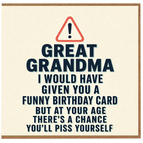 Great Grandma Funny Birthday Card